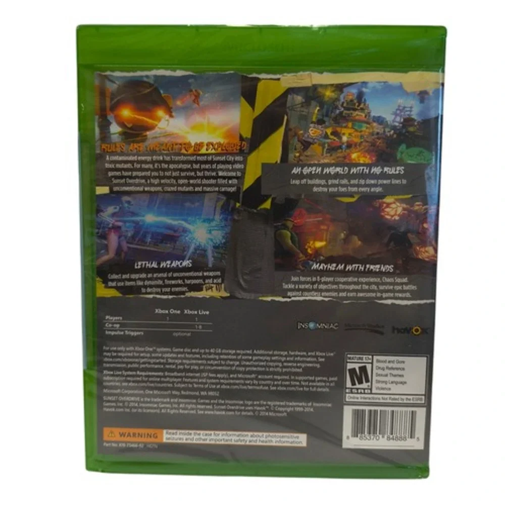2014 Microsoft Xbox One Sunset Overdrive Shooter Game
